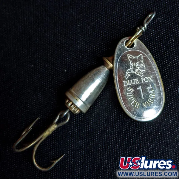 Vintage   Blue Fox Vibrax 1, 1/8oz Silver spinning lure #14328