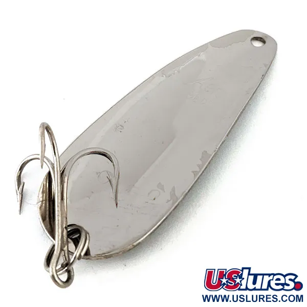 Vintage  Aeroplane Spinner Aero, 1/3oz Hammered Nickel / Black fishing spoon #14331