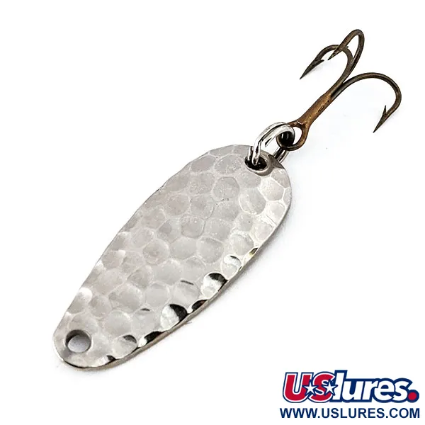 Vintage  Acme Wonderlure, 3/16oz Hammered Nickel fishing spoon #14334