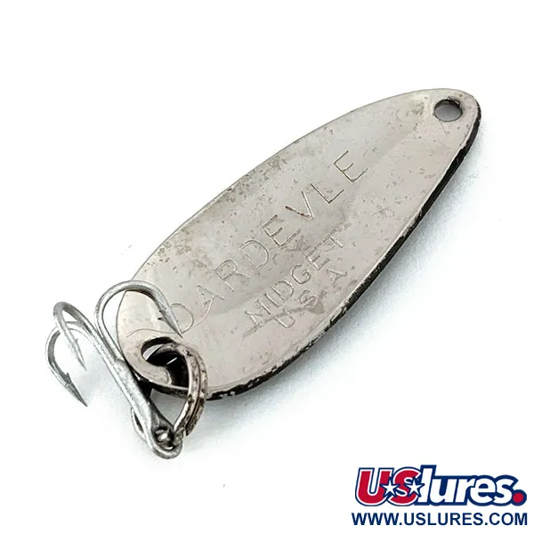 Vintage  Eppinger Dardevle Midget, 3/16oz Black / White / Nickel fishing spoon #14345