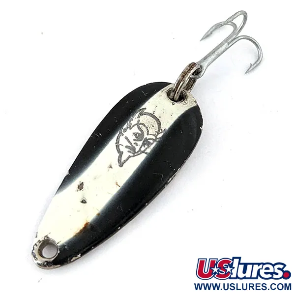 Vintage  Eppinger Dardevle Midget, 3/16oz Black / White / Nickel fishing spoon #14345