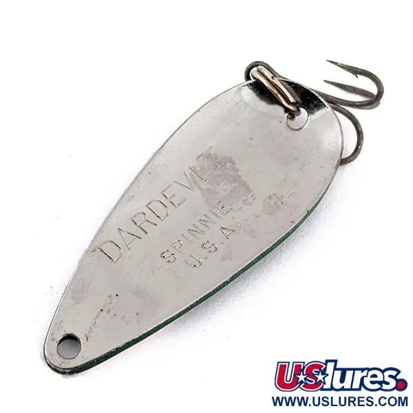 Vintage  Eppinger Dardevle Spinnie , 1/3oz Green / White / Nickel fishing spoon #14348