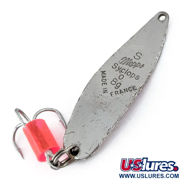 Vintage   Mepps Syclops 0, 1/4oz Silver / Pink fishing spoon #14350
