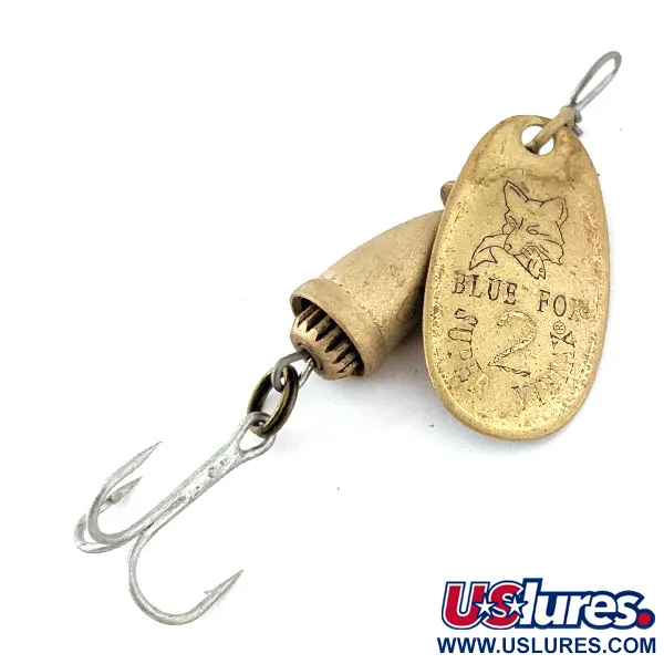 Vintage   Blue Fox Super Vibrax 2, 3/16oz Matte Brass spinning lure #14387