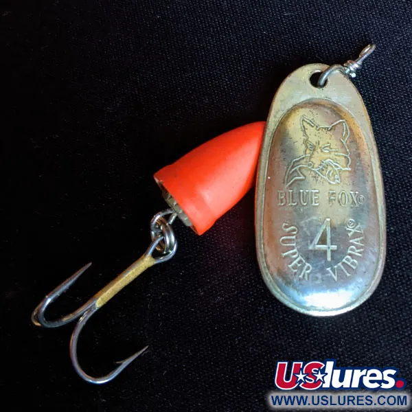Vintage   Blue Fox Super Vibrax 4, 3/8oz Silver spinning lure #15729