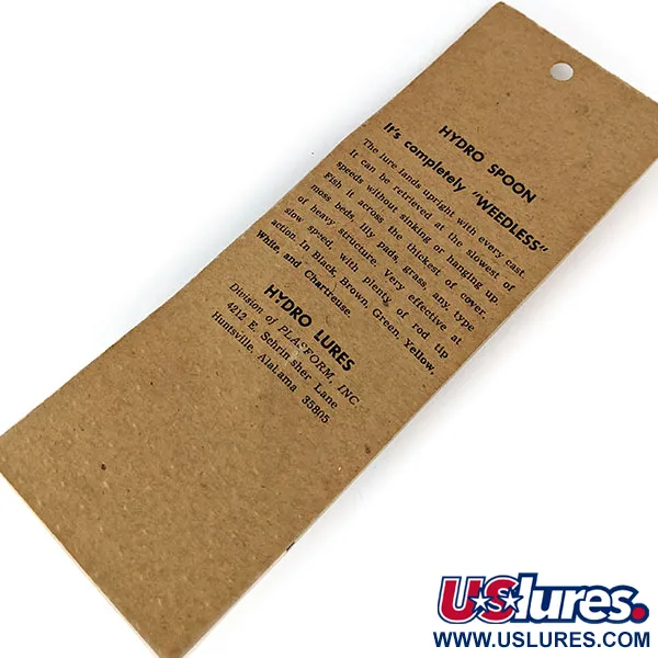  Hydro Lures ​Weedless Hydro Spoon, 3/5oz Black / White fishing lure #14486