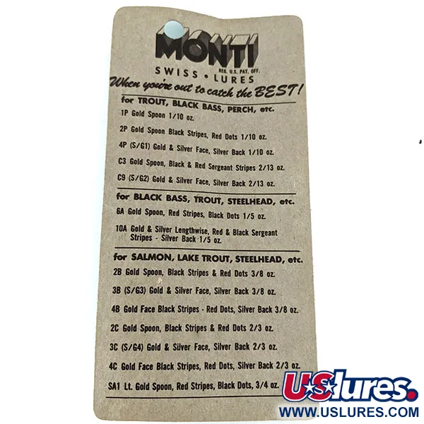   Monti Swiss Lures, 3/32oz  spinning lure #14502