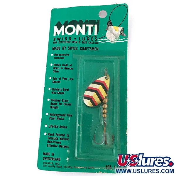  Other ​Monti Swiss Lures , 3/16oz Gold / Silver / Red spinning lure #14622