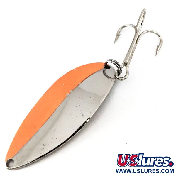 Vintage   Acme Little Cleo, 3/4oz Nickel / Orange fishing spoon #14537