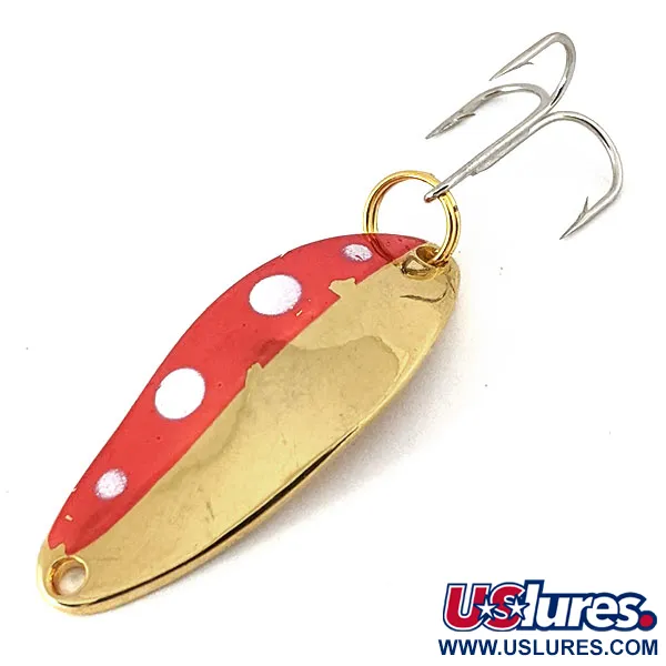 Vintage   Little Cleo Seneca, 1/4oz Gold / Red / White fishing spoon #14540