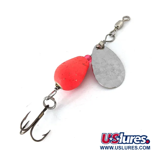 Vintage   Luhr Jensen Cherry Bobber, 1/16oz Nickel / Red spinning lure #14546