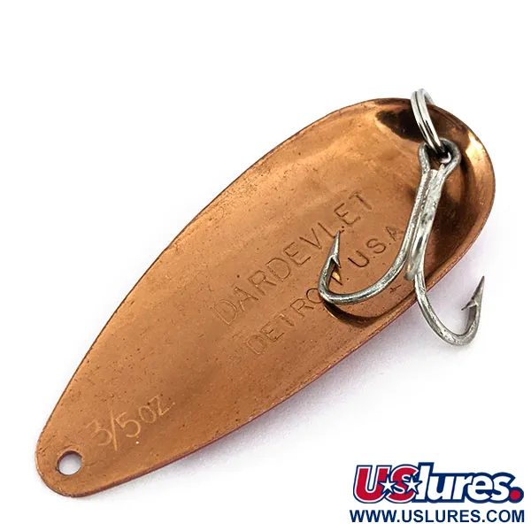 Vintage  Eppinger Dardevle Dardevlet , 3/4oz Red / White / Copper fishing spoon #14549