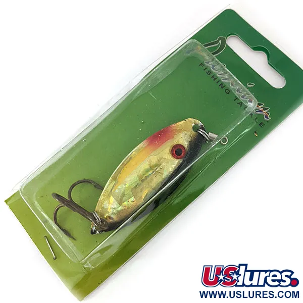   ​Wahoo Key Largo Swim'n Fin Jig Lure with rattle, 1/2oz Rainbow Gold fishing spoon #14588
