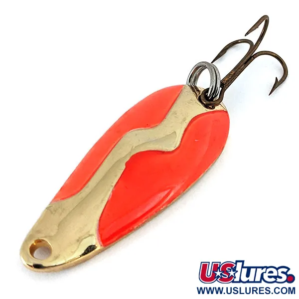 Vintage  Acme Kamlooper, 2/5oz Gold / Orange fishing spoon #14597