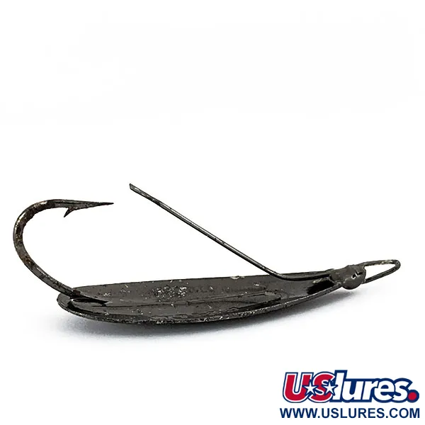 Vintage   Weedless Johnson Silver Minnow, 1/3oz Black fishing spoon #14601