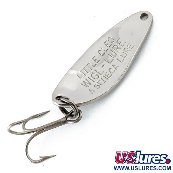 Vintage   Little Cleo Seneca , 1/4oz Nickel / Blue fishing spoon #14613