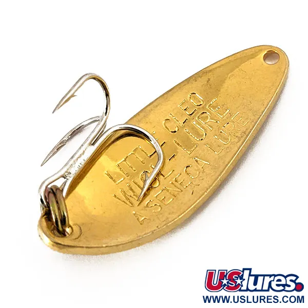 Vintage   Little Cleo Seneca, 1/4oz Gold / Red / White fishing spoon #14646