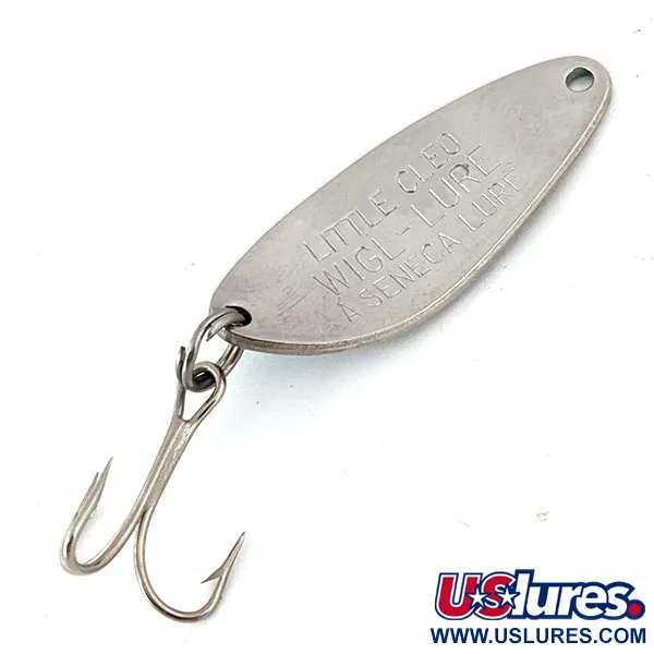 Vintage   Little Cleo Seneca, 1/4oz Nickel / Green fishing spoon #14670