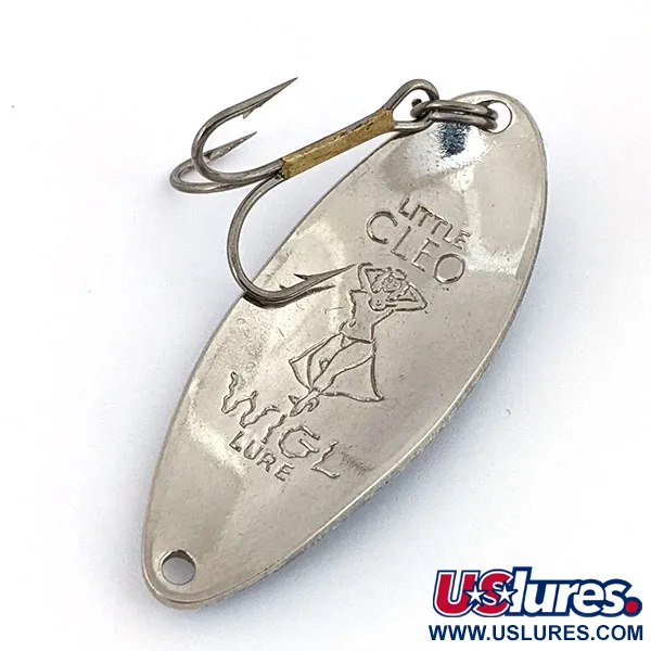 Vintage  Seneca Little Cleo (Hula Girl), 1/2oz Nickel / Blue fishing spoon #14672