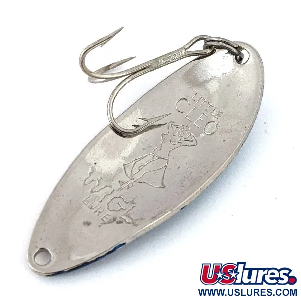 Vintage  Seneca Little Cleo (Hula Girl), 1/2oz Nickel / Blue fishing spoon #14673