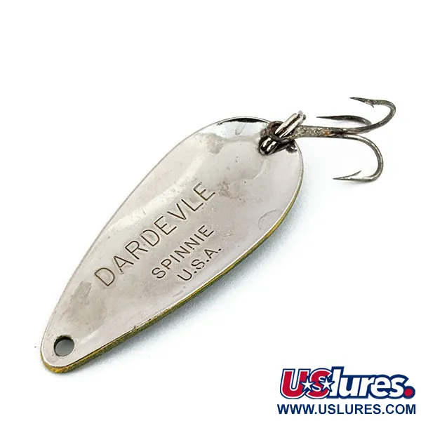 Vintage  Eppinger Dardevle Spinnie, 1/3oz Frog / Nickel fishing spoon #14685