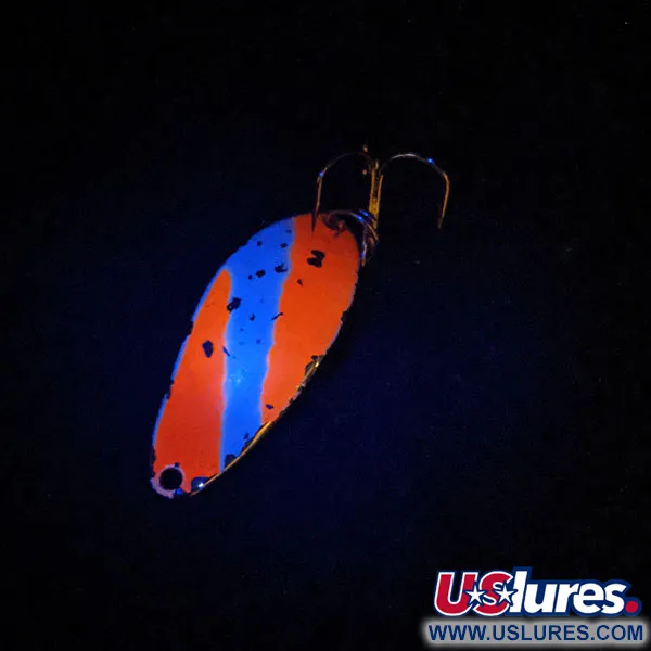 Vintage   Little Cleo Seneca, 1/4oz Pink / White / Nickel / UV Glow in UV light, Fluorescent fishing spoon #14696