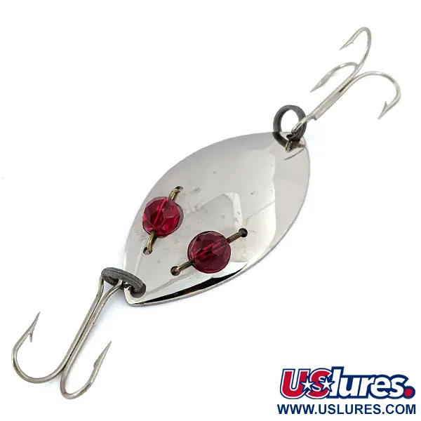 Vintage  Eppinger Red Eye Wiggler, 1/2oz Nickel / Red Eyes fishing spoon #14699