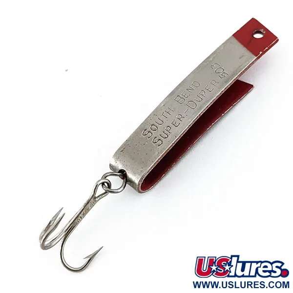 Vintage  South Bend Super-Duper 503, 1/8oz Nickel / Red fishing spoon #14704