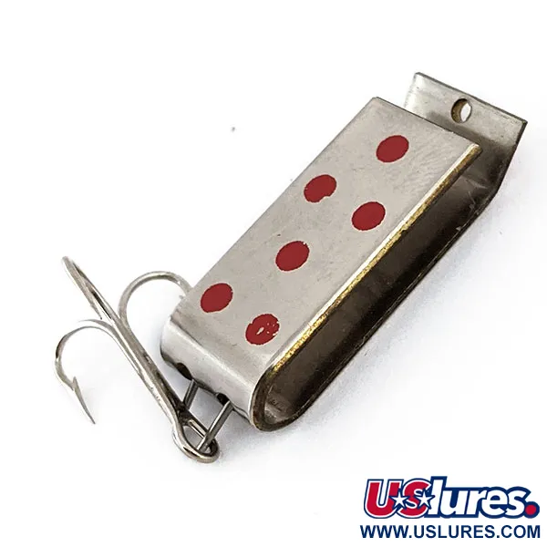 Vintage   Jake's Lures Lil Jake , 1/3oz Nickel / Red fishing spoon #14705