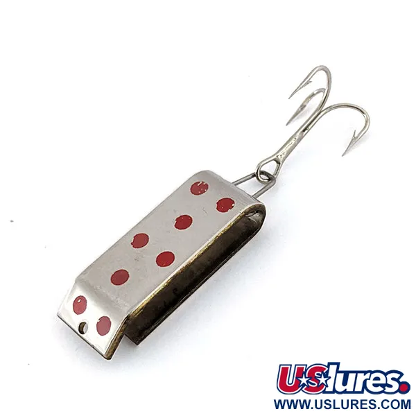 Vintage   Jake's Lures Lil Jake , 1/3oz Nickel / Red fishing spoon #14705