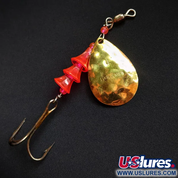 Vintage   Luhr Jensen 4, 1/3oz Gold / Orange spinning lure #14720