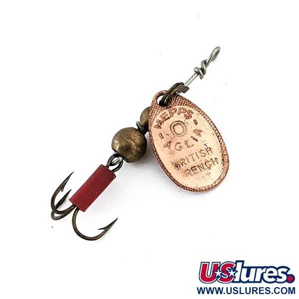 Vintage   Mepps Aglia 0, 3/32oz Copper spinning lure #14722