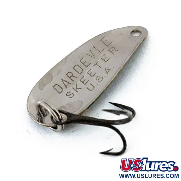 Vintage  Eppinger Dardevle Skeeter, 1/32oz Frog / Nickel fishing spoon #14742