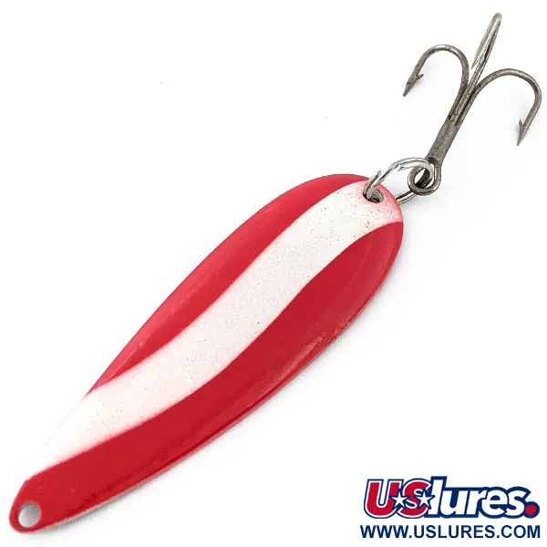 Vintage   Weber, 3/5oz Red / White / Nickel fishing spoon #14748
