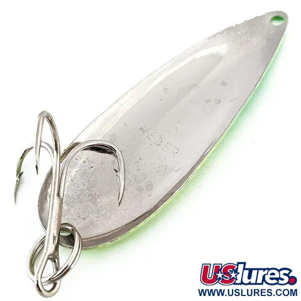 Vintage   Weber UV, 1/2oz Chartreuse / Nickel fishing spoon #14750