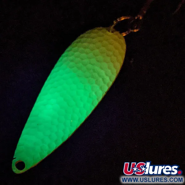 Vintage   Weber UV, 1/2oz Chartreuse / Nickel fishing spoon #14750