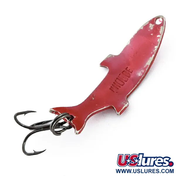Vintage   Acme Phoebe, 3/16oz Red Metallic fishing spoon #14772