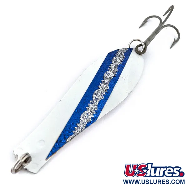 Vintage  Prescott Spinner Little Doctor 275, 3/4oz White / Blue fishing spoon #14813