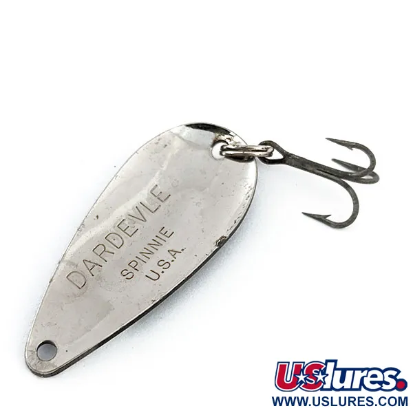 Vintage  Eppinger Dardevle Spinnie, 1/3oz Black / White / Nickel fishing spoon #14874