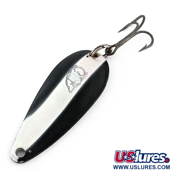 Vintage  Eppinger Dardevle Spinnie, 1/3oz Black / White / Nickel fishing spoon #14874
