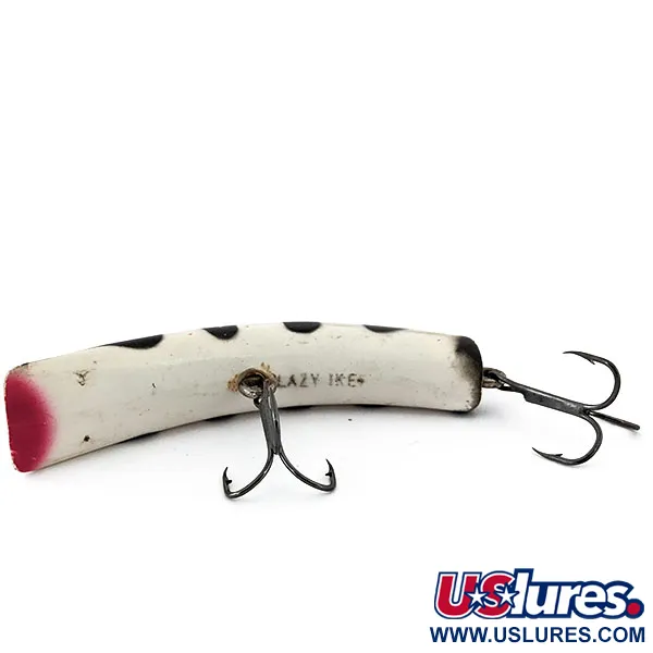 Vintage   Lazy Ike, 1/2oz White / Black fishing lure #14927