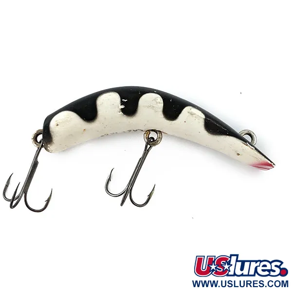 Vintage   Lazy Ike, 1/2oz White / Black fishing lure #14927