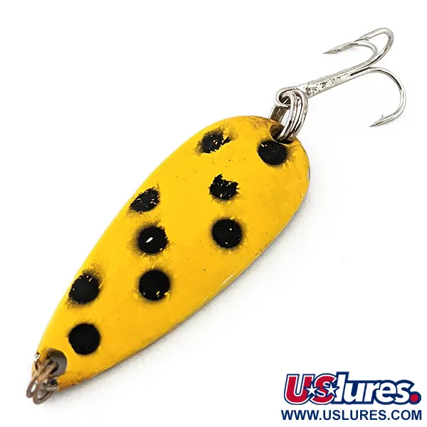 Vintage   Moriyama, 1/3oz Yellow / Black / Nickel fishing spoon #14934