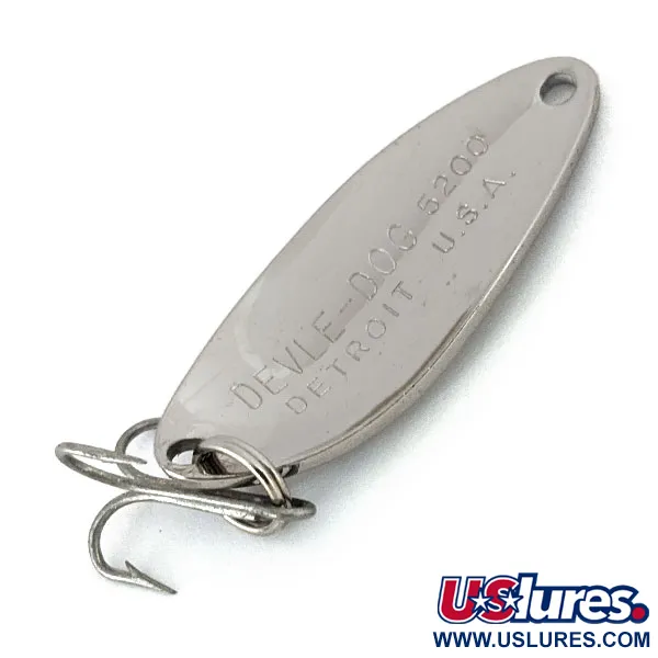Vintage  Eppinger Dardevle Devle Dog 5200, 1/4oz Nickel fishing spoon #15002