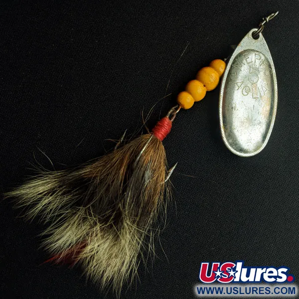 Vintage   Mepps Aglia 5 Dressed, 1/2oz Silver spinning lure #15062