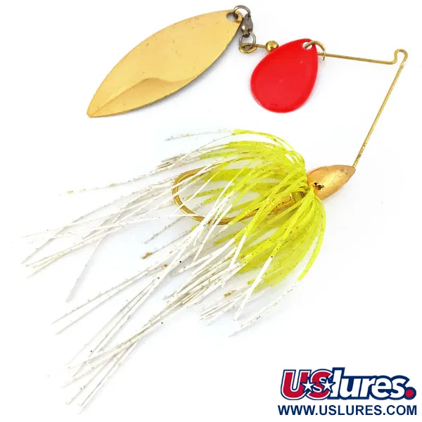 Vintage  Other War Eagle Gold Tandem Willow Spinnerbait, 2/3oz Gold spinning lure #15167