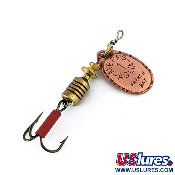 Vintage   Mepps Aglia 1, 1/8oz Copper spinning lure #15182