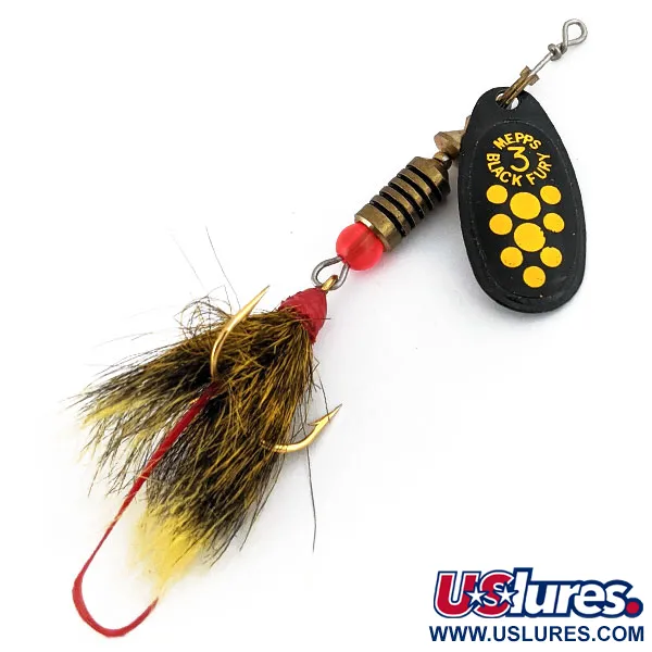 Vintage   Mepps Black Fury 3 Dressed, 1/4oz  spinning lure #15243