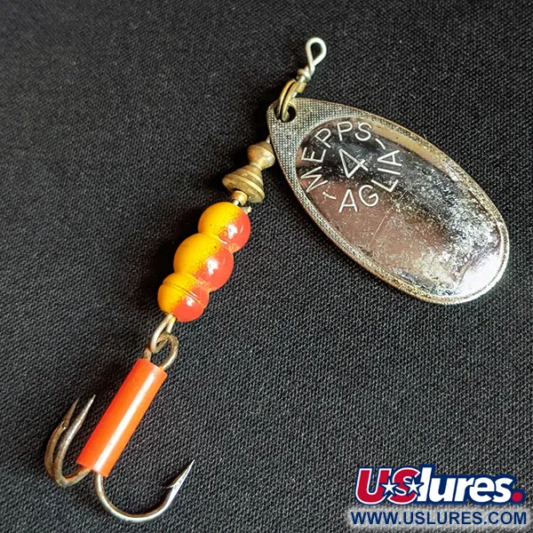 Vintage   Mepps Aglia 4, 1/3oz Silver spinning lure #15369