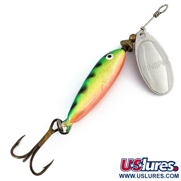 Vintage   Matzuo FinSpin, 1/4oz Fire Tiger / Nickel spinning lure #15377